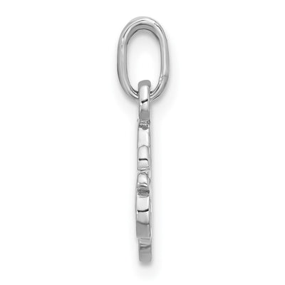Sterling Silver Rhodium-plated Butterfly Pendant, 16 x 9.7mm