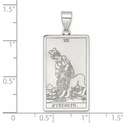 Sterling Silver Strength Tarot Card Pendant
