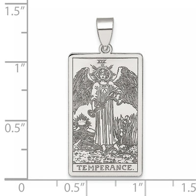 Sterling Silver Temperance Tarot Card Pendant