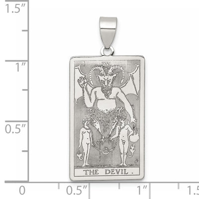 Sterling Silver The Devil Tarot Card Pendant