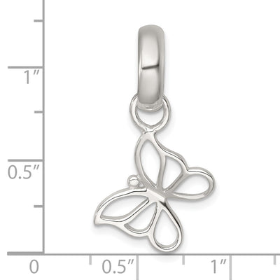Sterling Silver Polished Cut-out Butterfly Pendant