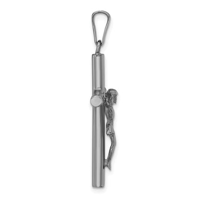Sterling Silver Ruthenium-plated Polished Crucifix Pendant, 42.4 x 19.3mm