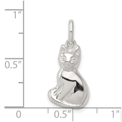 Sterling Silver Cat Charm, 18 x 11mm
