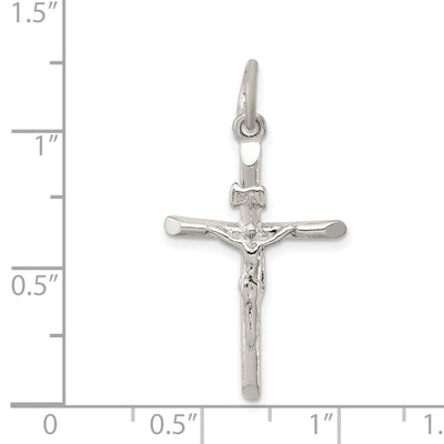 Sterling Silver Inri Crucifix Pendant, 34 x 18mm