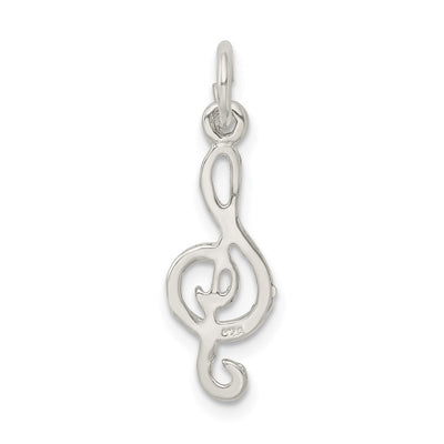 Sterling Silver Treble Clef Charm, 22 x 8.5mm