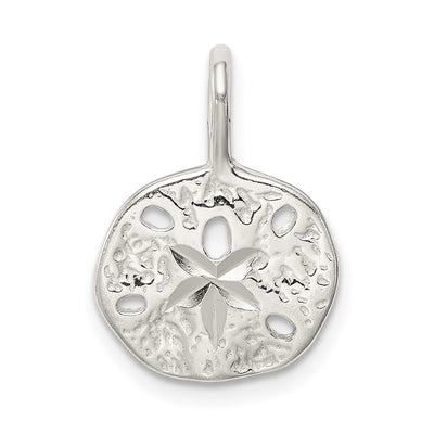 Sterling Silver Sand Dollar Charm, 19 x 13mm