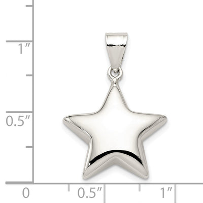 Sterling Silver Rhodium-plated Star Charm, 27 x 19mm
