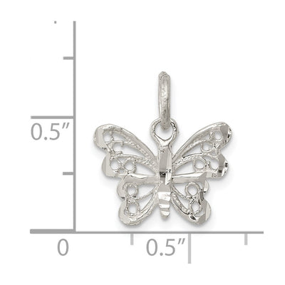 Sterling Silver Butterfly Charm, 20 x 17mm