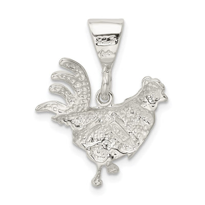 Sterling Silver Rooster Charm, 25 x 22mm