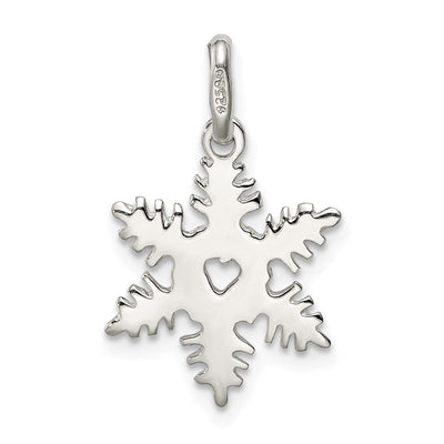 Sterling Silver Snowflake Charm, 22 x 15mm