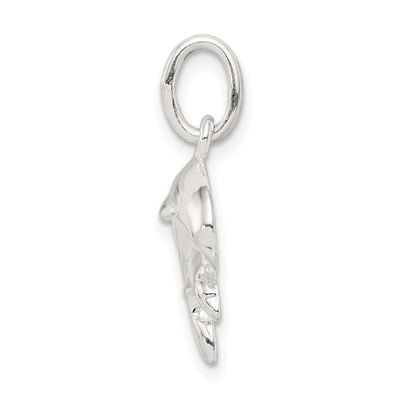 Sterling Silver Dolphins Charm, 22 x 18mm