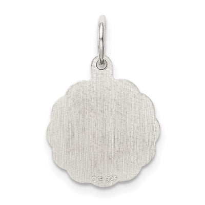 Sterling Silver Rhodium-plated Wedding Bells Disc Charm, 15 x 13mm