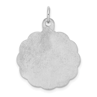 Sterling Silver Rhodium-plated 25th Anniversary Disc Charm, 30 x 23mm