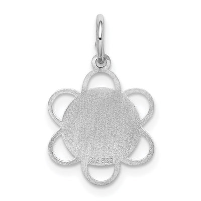 Sterling Silver Rhodium-plated My Confirmation Disc Charm, 16 x 14mm