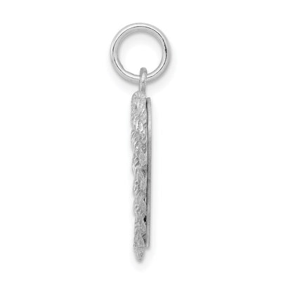 Sterling Silver Rhodium-plated Baptism Disc Charm, 25 x 17mm