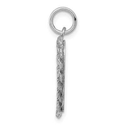 Sterling Silver Rhodium-plated Graduation Cap & Diploma Disc Charm, 24 x 17mm