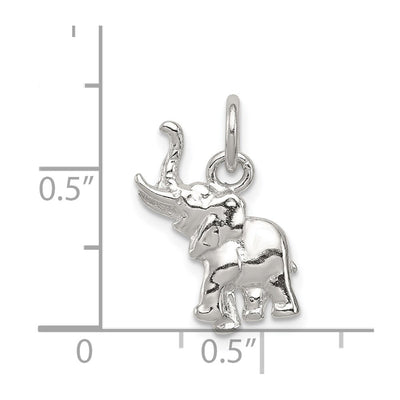 Sterling Silver Elephant Charm, 18 x 10mm