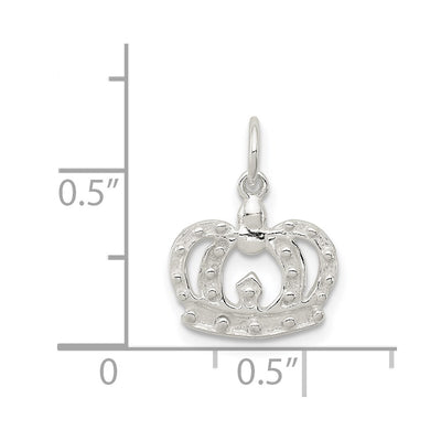 Sterling Silver Crown Charm, 12 x 12mm