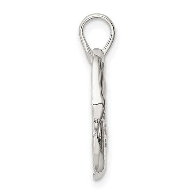 Sterling Silver Swan Charm, 24 x 24mm