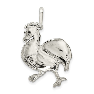 Sterling Silver Rooster Charm, 37 x 23mm