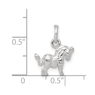 Sterling Silver Horse Charm, 13 x 14mm