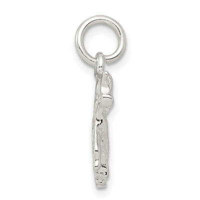 Sterling Silver Cat Charm, 15 x 13mm