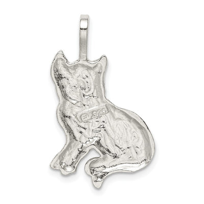 Sterling Silver Cat Charm, 30 x 18mm