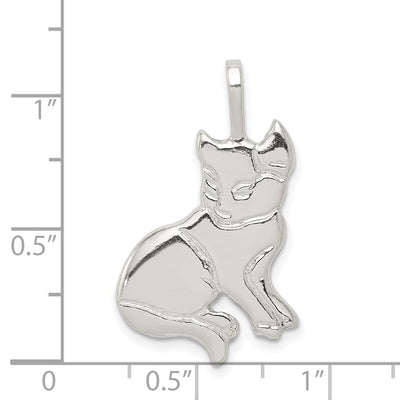 Sterling Silver Cat Charm, 30 x 18mm