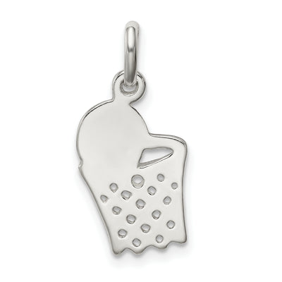 Sterling Silver Basketball in Hoop Charm