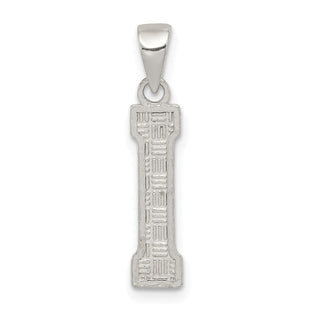 Sterling Silver Rhodium-plated Letter I Initial Pendant (Style QC2762I)