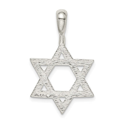 Sterling Silver Star of David Charm, 31 x 19mm
