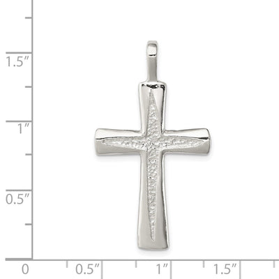 Sterling Silver Cross Pendant, 40 x 22mm