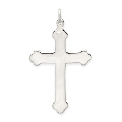 Sterling Silver Budded Cross Pendant, 53 x 32mm