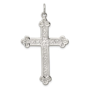 Sterling Silver Budded Cross Pendant (Style QC2880)