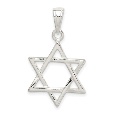 Sterling Silver Star of David Charm, 25 x 20mm