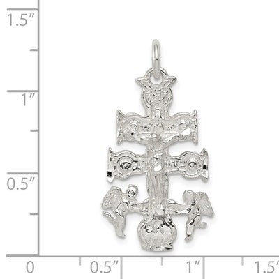 Sterling Silver Cara Vaca Crucifix Pendant, 31 x 16mm