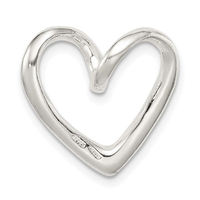 Sterling Silver Heart Slide, 21 x 20mm