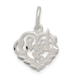Sterling Silver Sweet 16 Charm (Style QC3076)