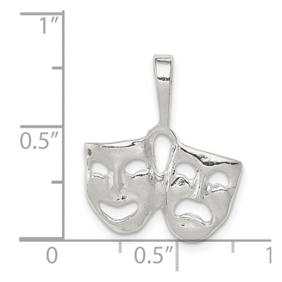 Sterling Silver Comedy/tragedy Charm, 23 x 18mm