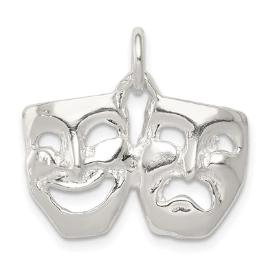 Sterling Silver Comedy/tragedy Charm, 16 x 22mm