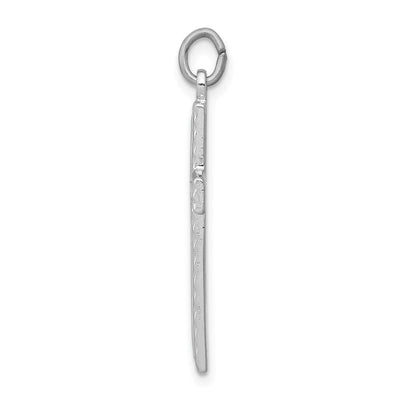 Sterling Silver Platinum-plated Cross Charm, 27 x 16mm