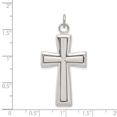 Sterling Silver Latin Cross Pendant, 40 x 22mm