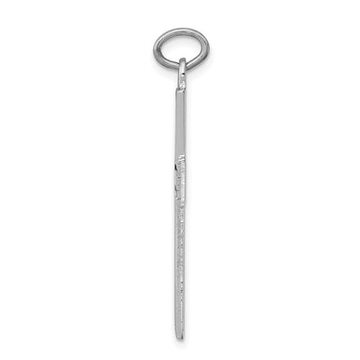 Sterling Silver Platinum-plated Enameled Latin Cross Charm, 32 x 20mm