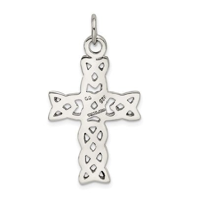 Sterling Silver Antiqued Celtic Cross Pendant, 37 x 23mm