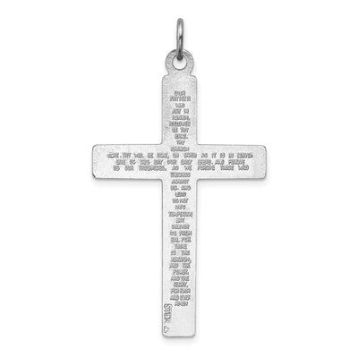 Sterling Silver Platinum-plated Crucifix Pendant, 46 x 25mm