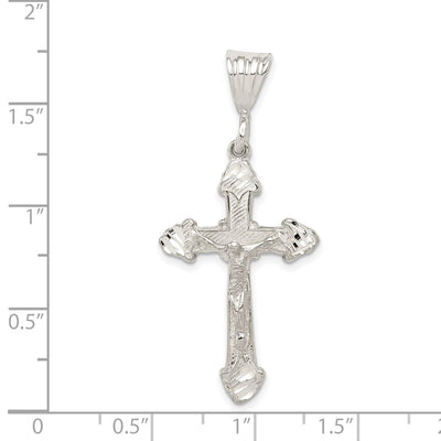 Sterling Silver Diamond-Cut Crucifix Pendant, 43 x 20mm