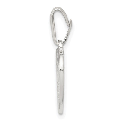 Sterling Silver Heart Pendant, 16 x 15mm