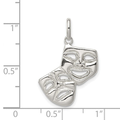 Sterling Silver Comedy/tragedy Charm, 21 x 18mm