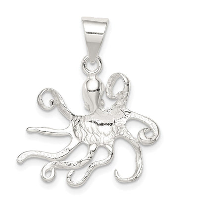 Sterling Silver Octopus Charm, 27 x 24mm