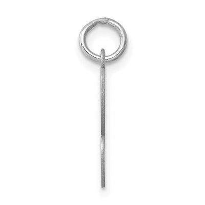 Sterling Silver Rhodium-plated Stamped Letter Initial Charm Pendant for Necklace or Bracelet, 20 x 12mm